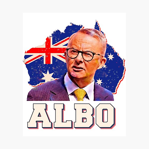 Australian Labor Party Albo Australian Map Retro 2022 Photographic