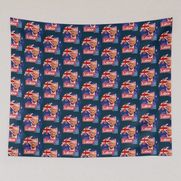 Item preview, Australian Labor Party  Anthony Albanese  Australian flag retro 2022   designed and sold by ModernWildlife.