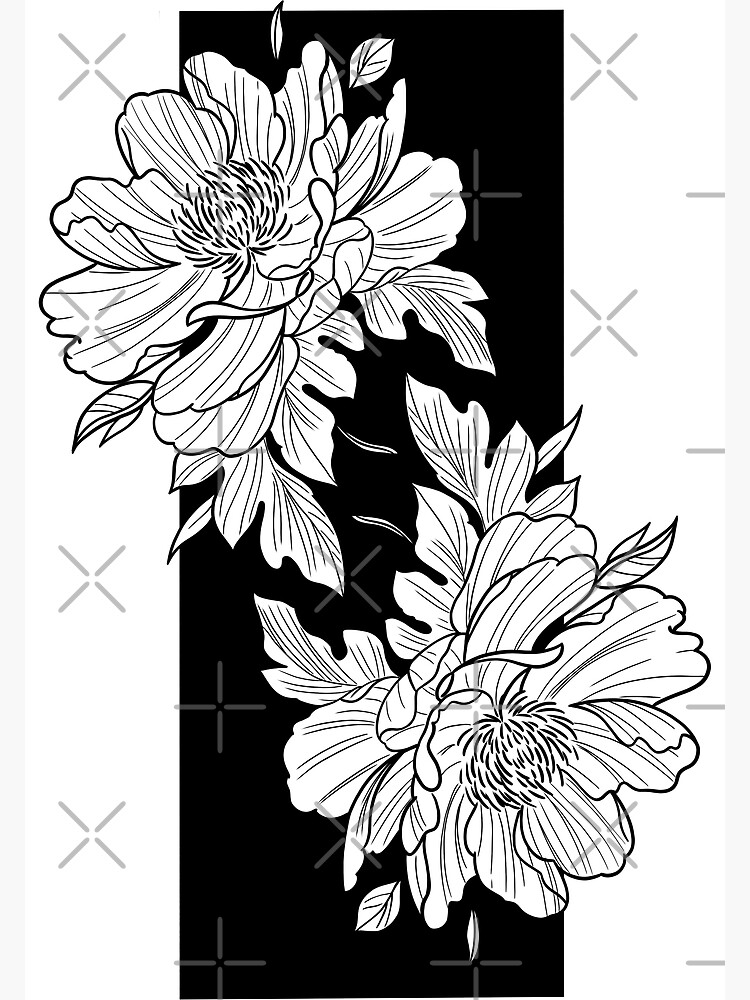 Stunning Black and White Flowers Super Soft Leggings w/ POCKETS