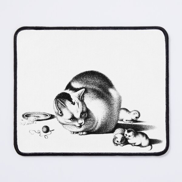 Item preview, Domestic Cat and Three Newborn Kittens: Illustration by Gottfried Mind, The Raphael of Cats 1768-1914 designed and sold by TeachUrb.