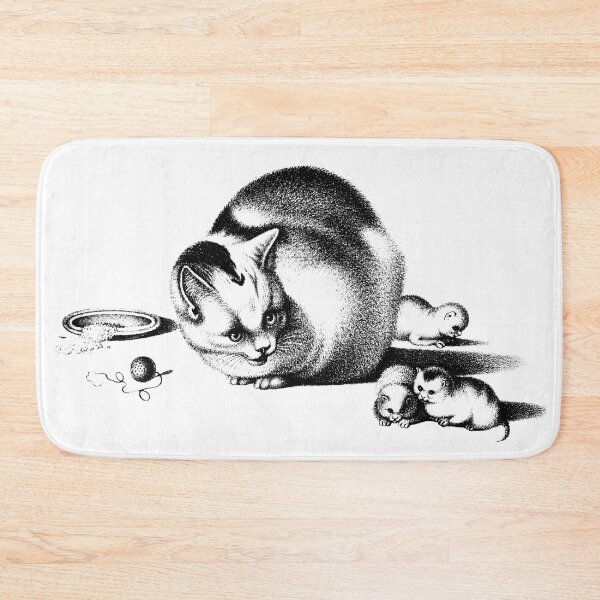 Item preview, Domestic Cat and Three Newborn Kittens: Illustration by Gottfried Mind, The Raphael of Cats 1768-1914 designed and sold by TeachUrb.