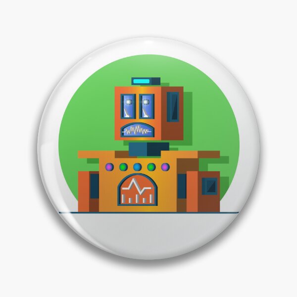 Item preview, Cartoon serious 3D orange square low poly robotic toy. Childish comical vintage robot designed and sold by GAleksS.