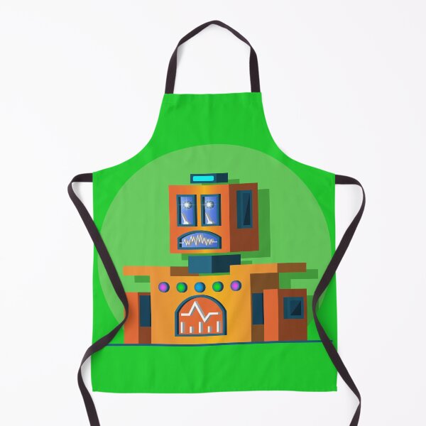 Item preview, Cartoon serious 3D orange square low poly robotic toy. Childish comical vintage robot designed and sold by GAleksS.