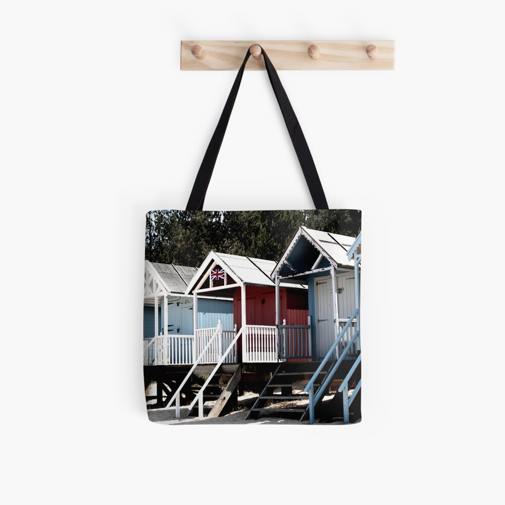 Seaside Beach Huts Poster Tote Bag
