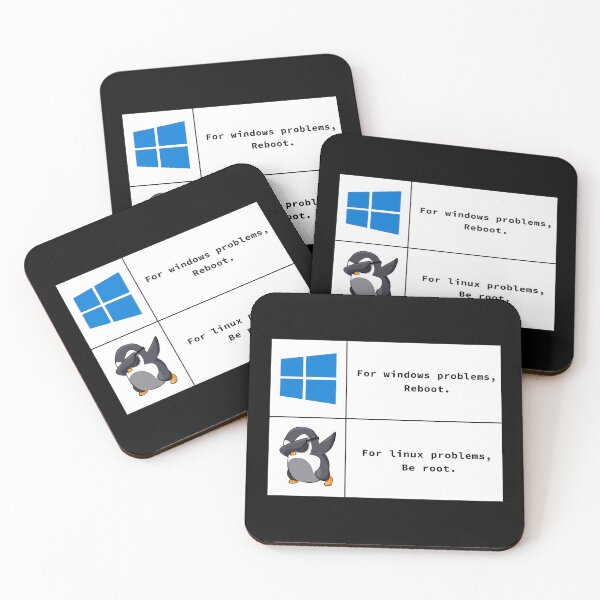 Item preview, Windows Reboot Linux Be Root - Funny Programmers Meme designed and sold by deepan chandrasekaran.