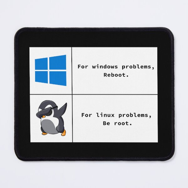 Item preview, Windows Reboot Linux Be Root - Funny Programmers Meme designed and sold by deepan chandrasekaran.