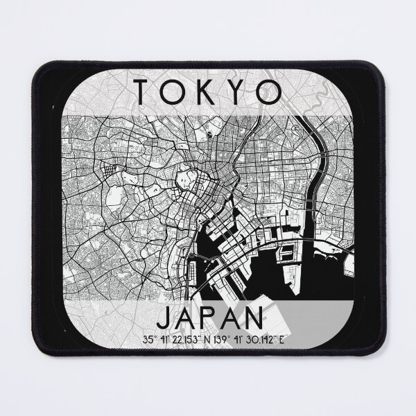 Item preview, TOKYO JAPAN MAP MONOCHROME WHITE designed and sold by lukas69graphic.