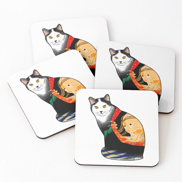 Item preview, Monmon cat, colorful japanese cat - samurai cat designed and sold by shodark.