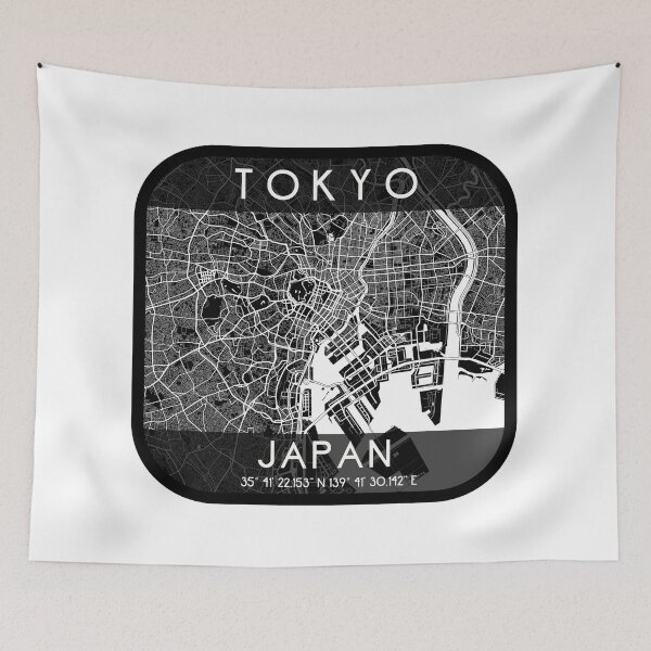 Item preview, TOKYO JAPAN MAP MONOCHROME BLACK designed and sold by lukas69graphic.