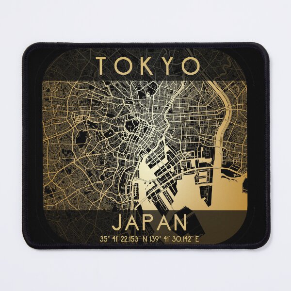 Item preview, TOKYO JAPAN MAP MONOCHROME GOLD designed and sold by lukas69graphic.