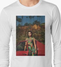 Selena Red Car Gomez Flowers Long Sleeve T-Shirt