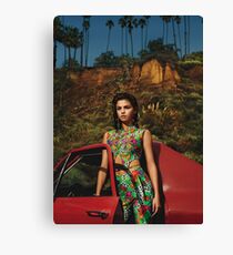 Selena Red Car Gomez Flowers Canvas Print