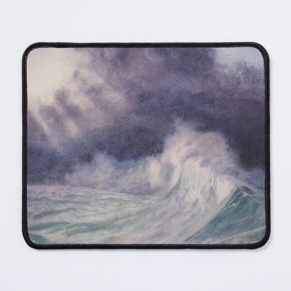Item preview, Sunlight breaking through dark clouds, shining on breaker wave. Watercolour seascape -  designed and sold by Einar Aasen.