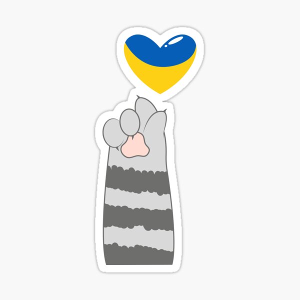 Item preview, Ukraine cat, Ukraine, Ukraine flag, heart is breaking, I stand with Ukraine designed and sold by Sonyi.