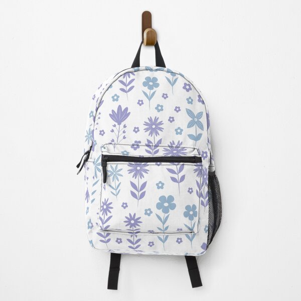 Item preview, Elegant lilac and blue flowers pattern on white background designed and sold by Yasminepatterns .