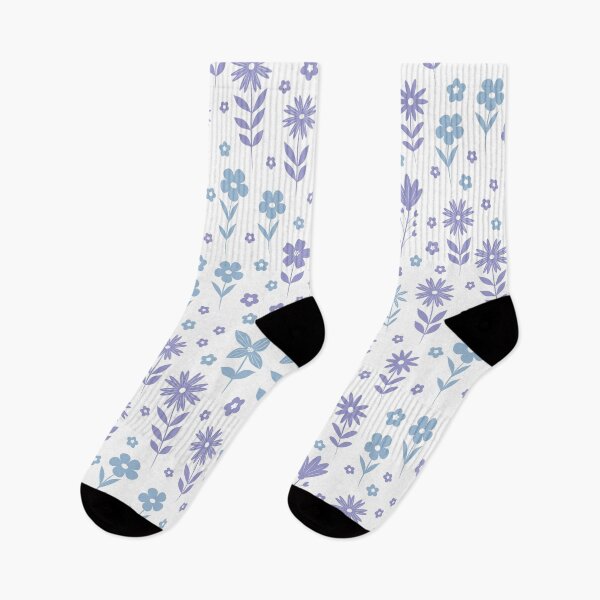 Item preview, Elegant lilac and blue flowers pattern on white background  designed and sold by Yasminepatterns .