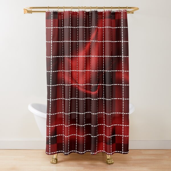 ALAGEO Cortina de ducha a rayas rojas y blancas para baño, cortinas de  ducha de tela de poliéster Waterprrof, cortinas decorativas rojas de  Navidad