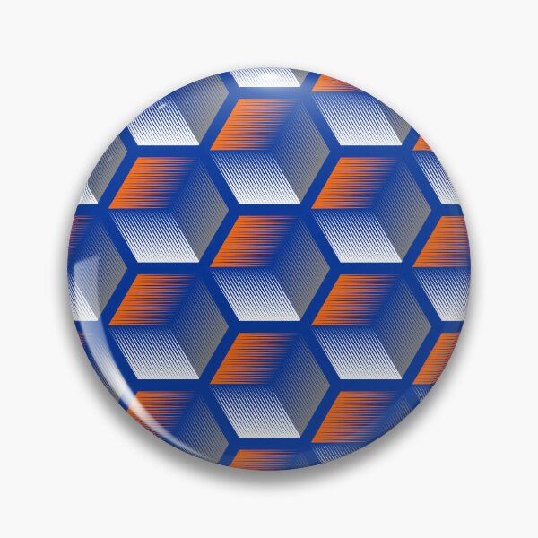 Item preview, Patrón de panal hexagonal azul naranja 3D designed and sold by risingrocket.