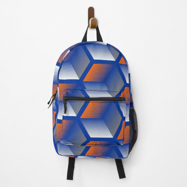 Item preview, Blue Orange 3D Hexagon Honeycomb Pattern designed and sold by risingrocket.