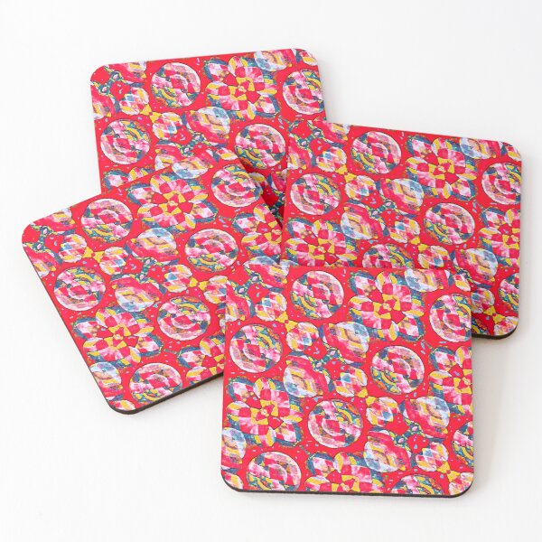 Item preview, Colorful  Saturated and Vivid Abstract Shapes  motif Background , Pattern in warm tones and shuare format designed and sold by Shifa19.
