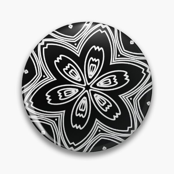 Aperçu de l'œuvre Kaléidoscope Motif Mandala Noir et Blanc Fractale créée et vendue par NebulaFern.