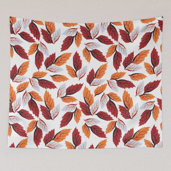Item preview, Orange Red Leaf Foliage Pattern designed and sold by risingrocket.