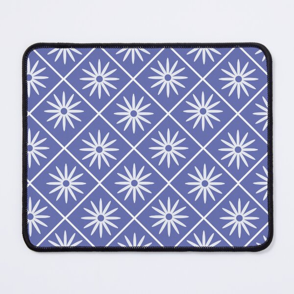 Item preview, White Daisy Flower pattern on argyle  very peri background  designed and sold by Yasminepatterns .