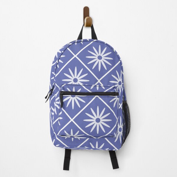 Item preview, White Daisy Flower pattern on argyle very peri background designed and sold by Yasminepatterns .