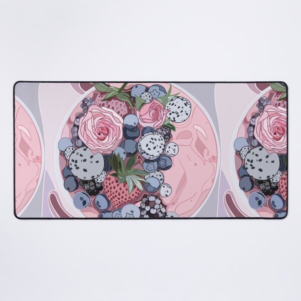 Item preview, Smoothie bowl, Açai bowl with blueberries, blackberries, strawberries, dragon fruit and pink roses designed and sold by FlamesandFrost.