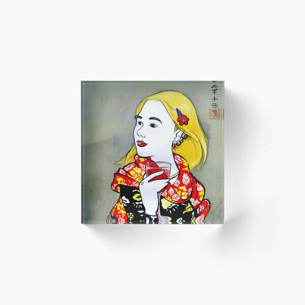 Utamaro Girl with Wine Acrylic Block