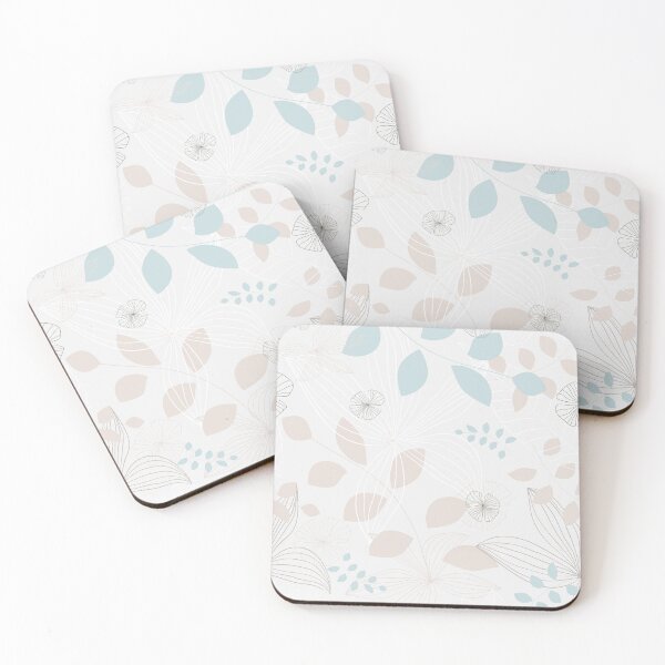 Item preview, Lovely pattern of flowers and leaves in tones of pinks, blues and nudes designed and sold by pocketgraphic.