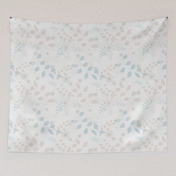 Item preview, Lovely pattern of flowers and leaves in tones of pinks, blues and nudes designed and sold by pocketgraphic.