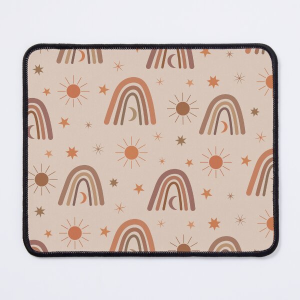 Item preview, Boho nude beige and brown neutral rainbow ,sun and moon pattern with stars designed and sold by Yasminepatterns .