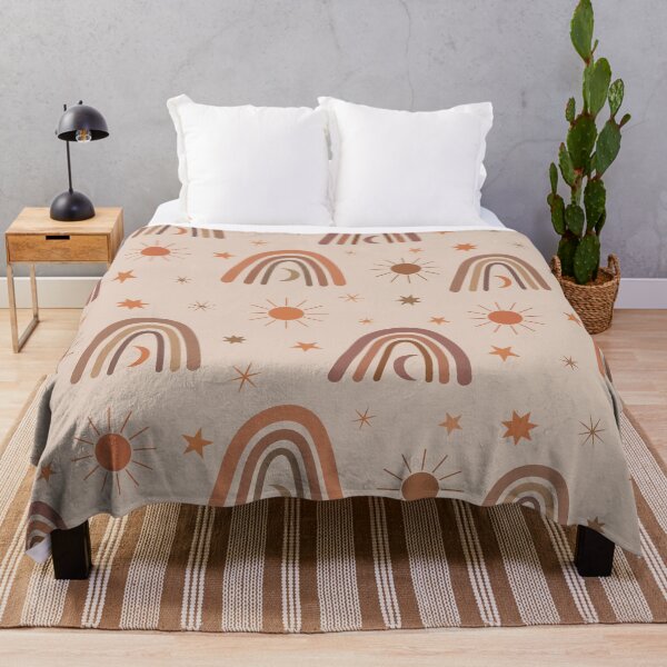 Item preview,  Boho nude beige and brown neutral rainbow ,sun and moon  pattern with stars designed and sold by Yasminepatterns .
