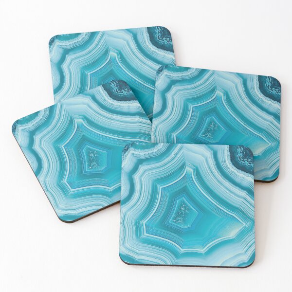 Item preview, Shades Of Aqua Agate Geode Slice designed and sold by Lucky-Town-Art.