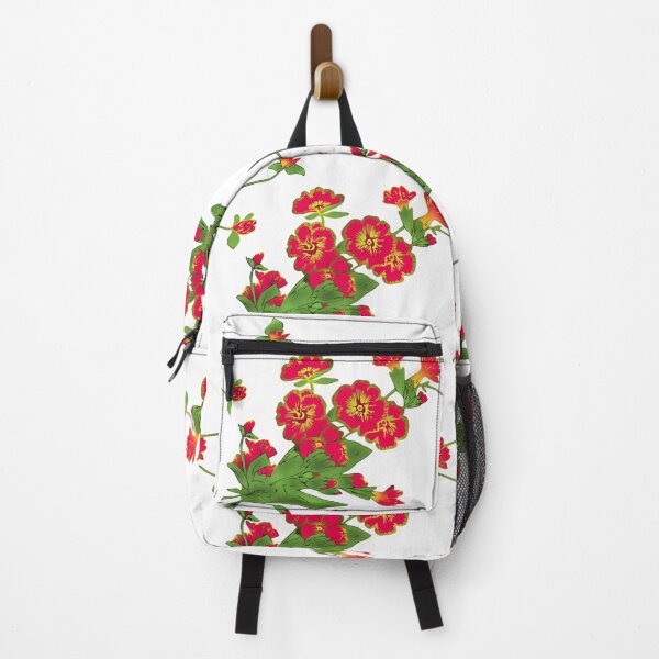 Item preview, Red Primula Flower Seamless Pattern designed and sold by ZanyPaintbrush.
