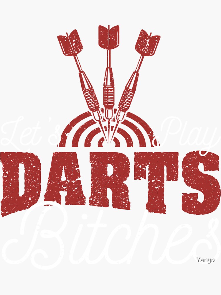 Funny Dart Player Throwing A Dart Sticker For Sale By Yanyo Redbubble