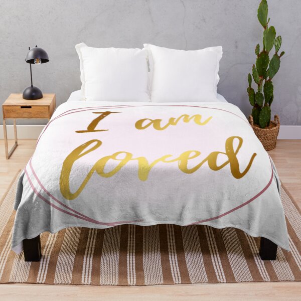 Item preview, I Am Loved Mantra Pink and Gold Silhouette Design designed and sold by TacoRose.