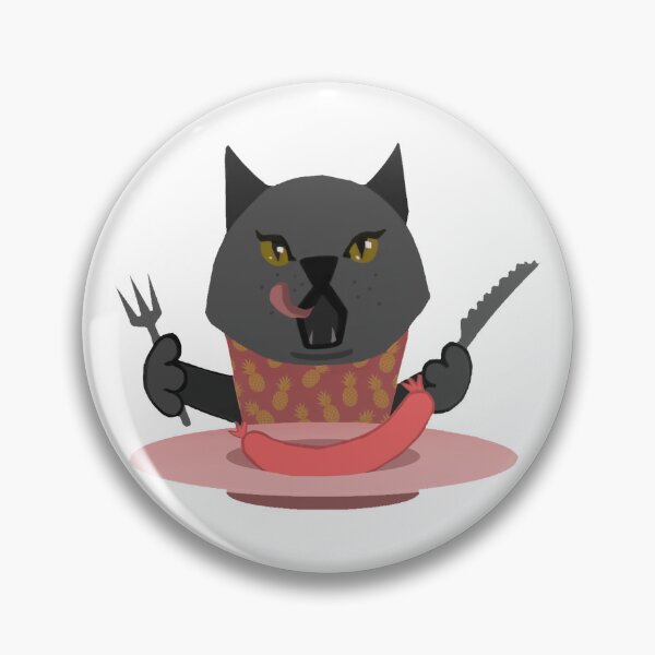 Item preview, Sticker "Cat eats sausage" designed and sold by IrenSuslenko.