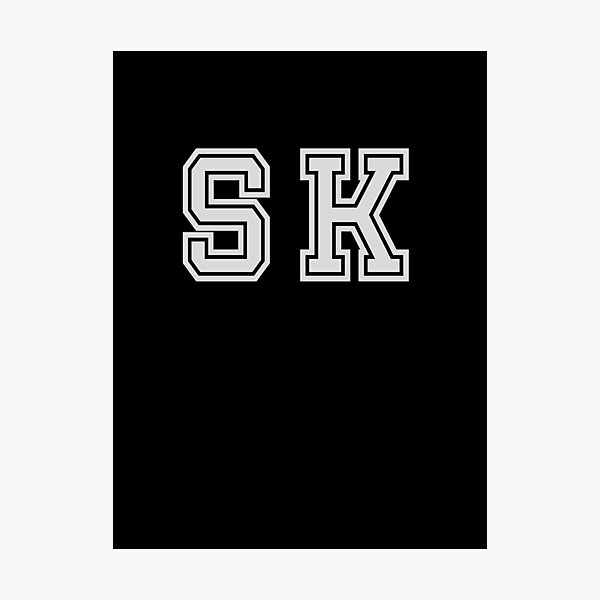 Item preview, S.K. Varsity Initials | Varsity Letters | Black And White | Personalised Gift designed and sold by Avo And Sriracha.