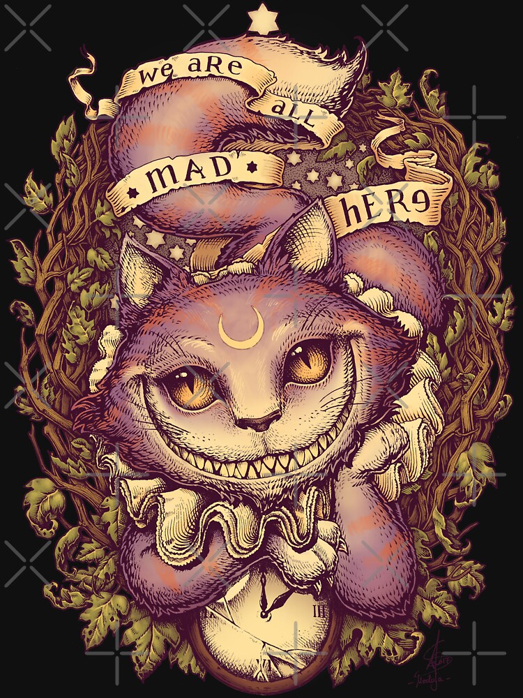 Thumbnail 3 of 3, Relaxed Fit T-Shirt, CHESHIRE CAT designed and sold by medusadollmaker.