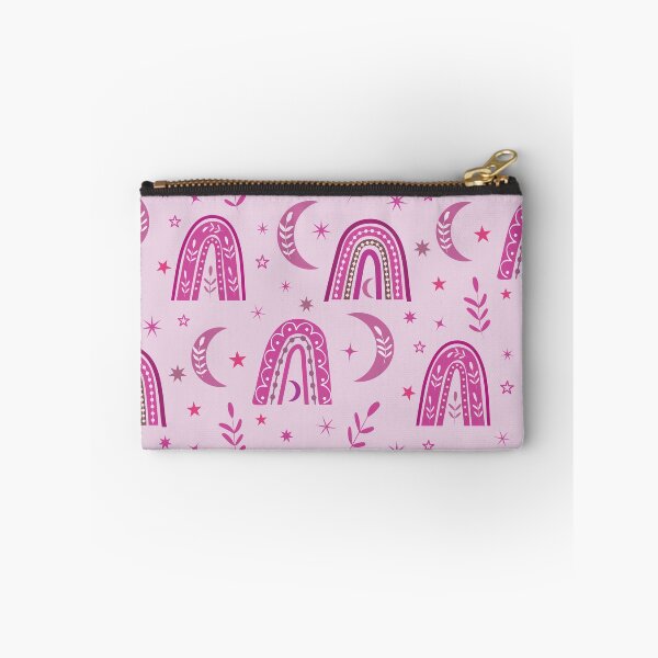 Item preview, Beautiful Pastel Pink boho rainbow and moon pattern with leaves and stars  designed and sold by Yasminepatterns .