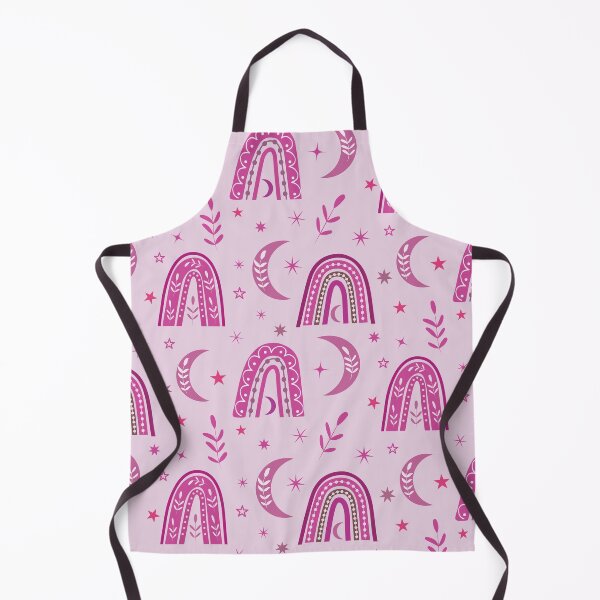 Item preview, Beautiful Pastel Pink boho rainbow and moon pattern with leaves and stars designed and sold by Yasminepatterns .