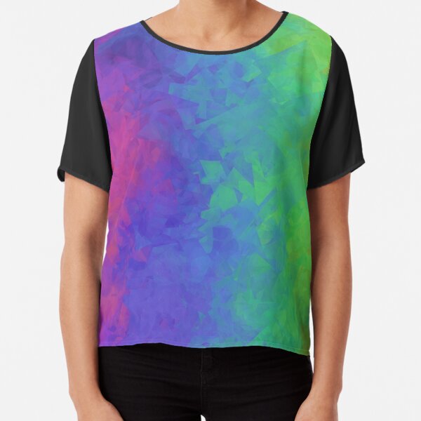 Abstract Expressionist (Multicolored) Chiffon Top