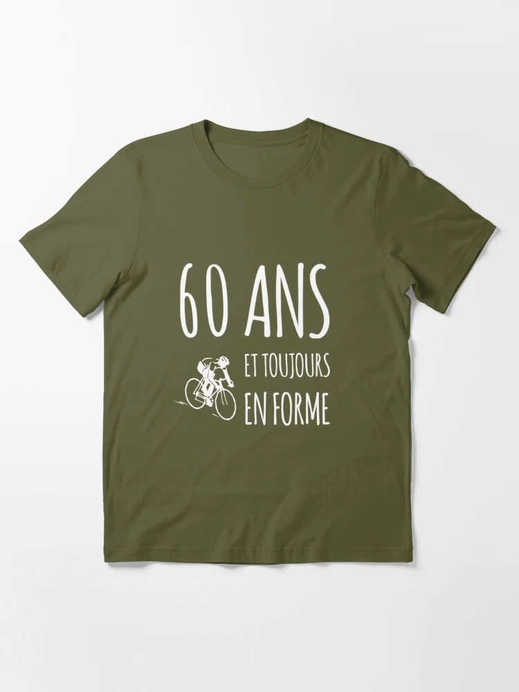 T-shirt essentiel avec l'œuvre « Cycliste vélo 60 ans cadeau anniversaire »  de l'artiste joozybart