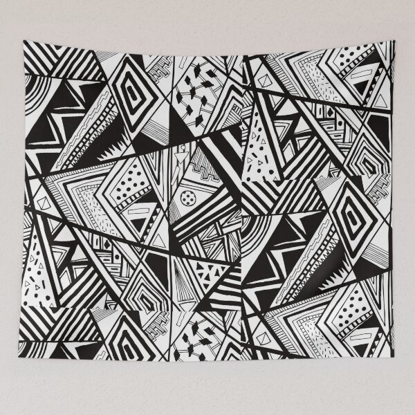 Item preview,   White Over Black White Over Black Abstract Line Art Flower Pattern -Emotional Abstract Flower ArtAbstract Line Art Flower Pattern -Emotional Abstract Flower Art designed and sold by the--best-art.