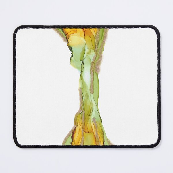 Item preview, Gold and Green Abstract Landscape 42722 Modern Ink Painting by Herzart designed and sold by herzart.