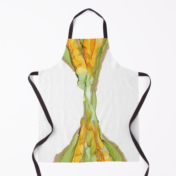 Item preview, Gold and Green Abstract Landscape 42722 Modern Ink Painting by Herzart designed and sold by herzart.