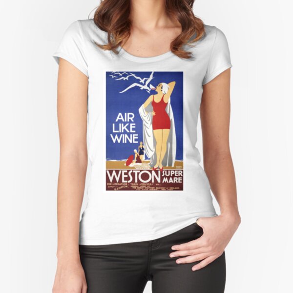 Art Deco Travel: Weston-super-Mare Fitted Scoop T-Shirt