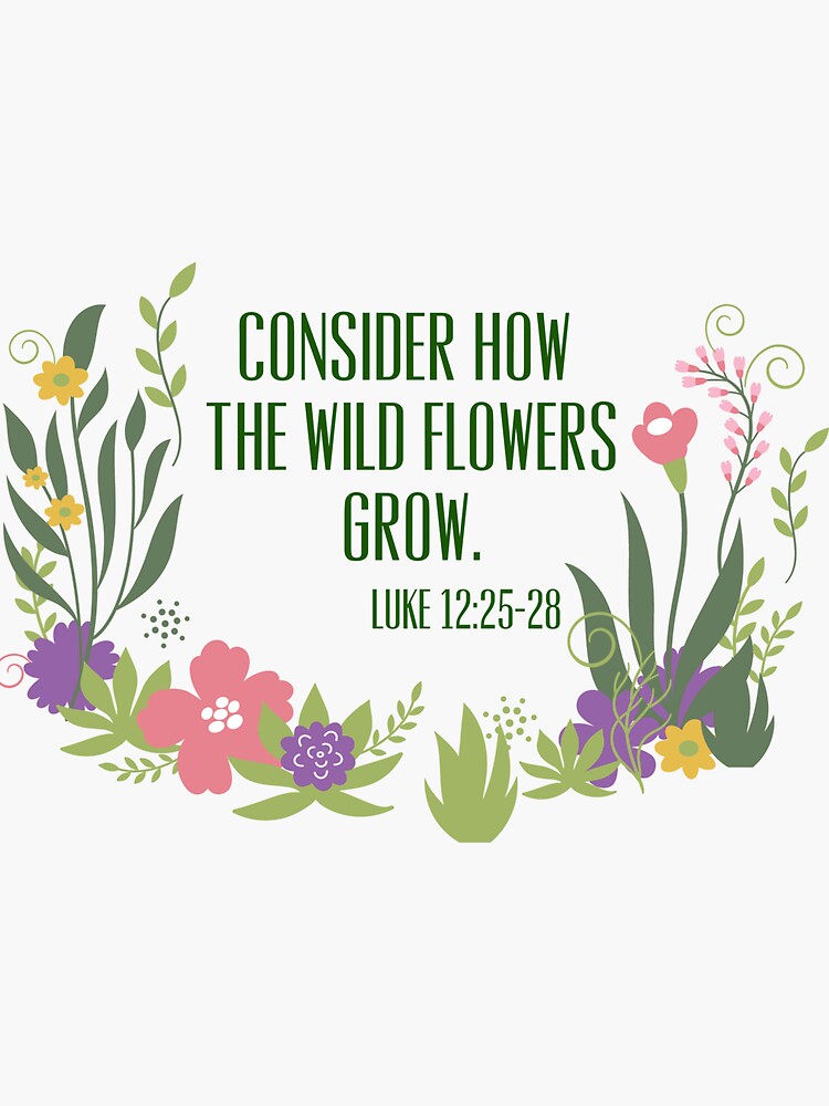 "Consider how the wildflowers grow" Sticker by NandJCreations Redbubble